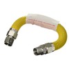 Flextron Gas Line Hose 1/2'' O.D.x18'' Len 1/2" FIPxMIP Fittings Yellow Coated Stainless Steel Flexible FTGC-YC38-18C